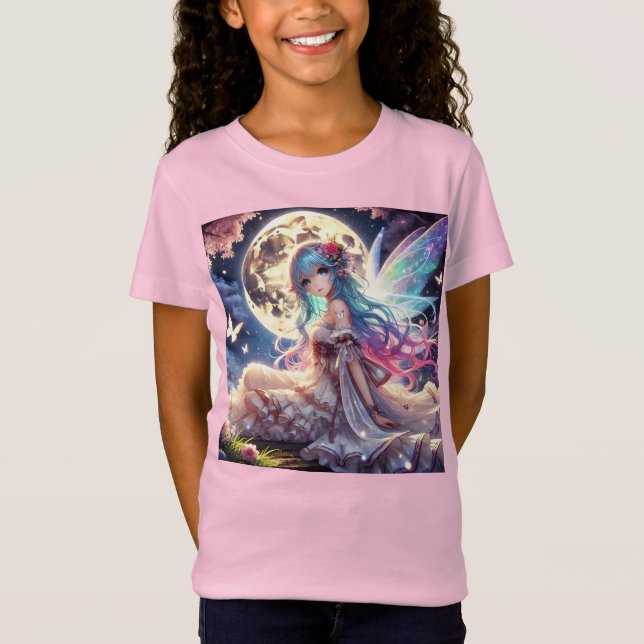 Camiseta Princesa de Fada de Lua de Anime, em Jardim (Frente)