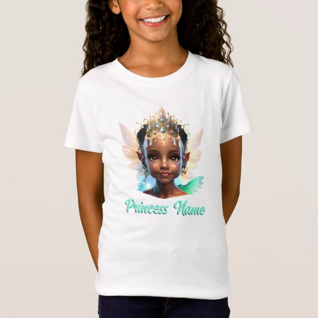 Camiseta Princesa de fadas Melanina 3D asas mágicas raparig (Frente)