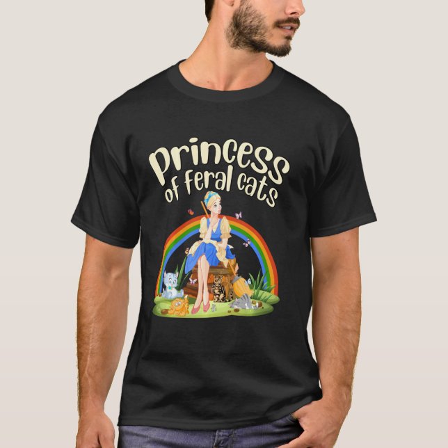 Camiseta Princesa De Gatos Féricos Princesa Com Gatos (Frente)
