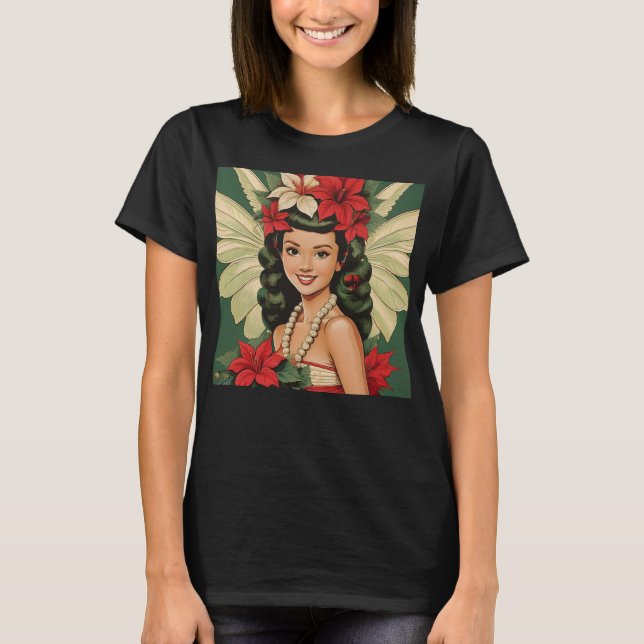 Camiseta Princesa de Natal Tropical de Retro (Frente)