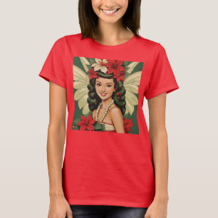 Camiseta Princesa de Natal Tropical de Retro