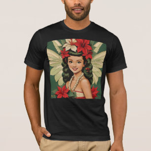 Camiseta Princesa de Natal Tropical de Retro