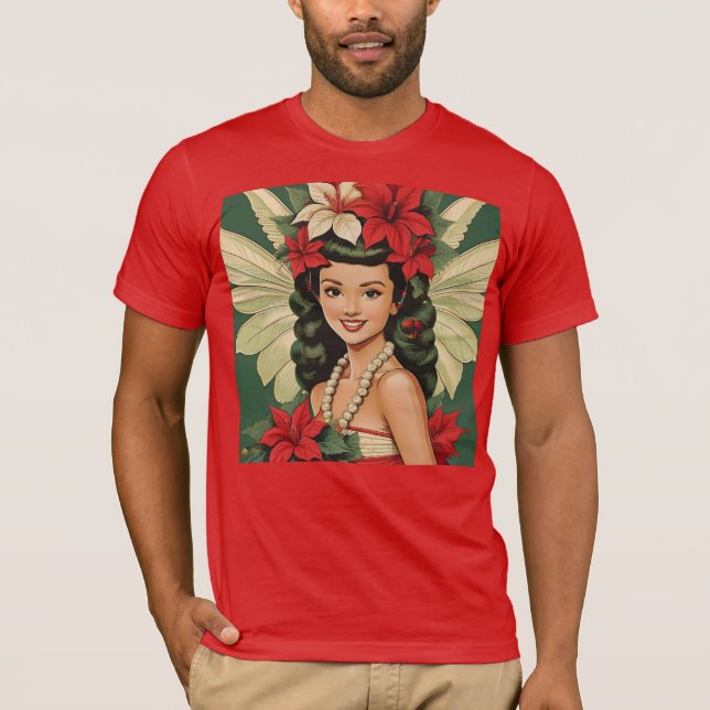 Camiseta Princesa de Natal Tropical de Retro (Frente)