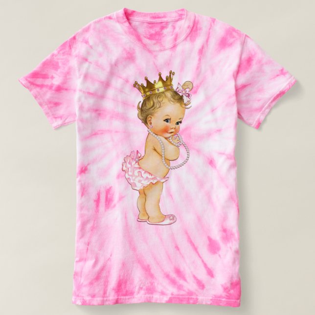 Camiseta Princesa e pérolas do bebê (Frente do Design)