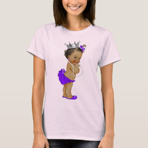 Camiseta Princesa e pérolas étnicas do bebê