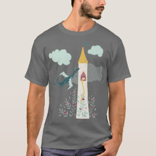Camiseta Princesa em Torre Combs Longo Dragão de Contato de