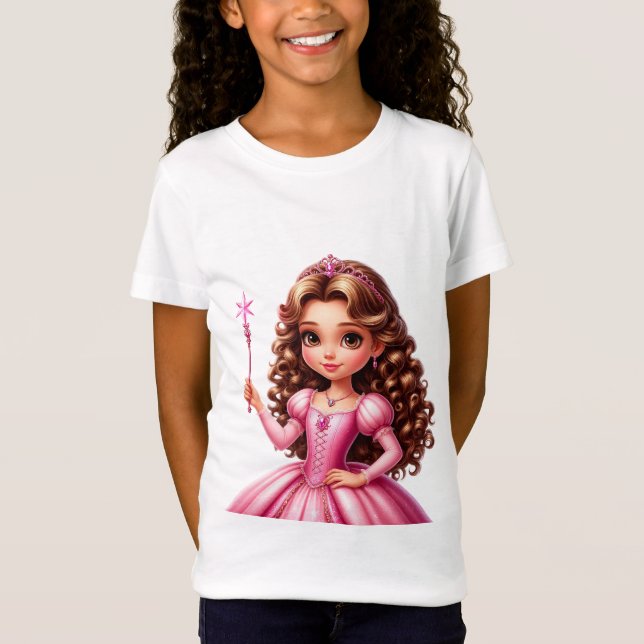 Camiseta Princesa encantadora em vestido rosa (Frente)