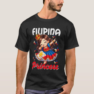 Camiseta Princesa Filipina Dabbing para Meninas e Crianças