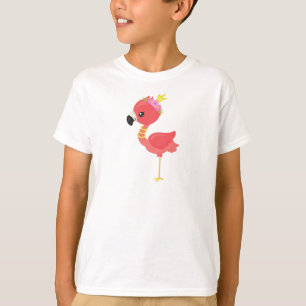 Camiseta Princesa Flamingo, Coroa, Flamingo Cute, Flores