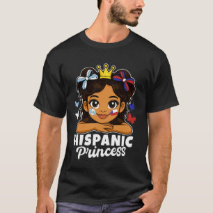 Camiseta Princesa Hispana Garota Bandeira da Guatemala e do