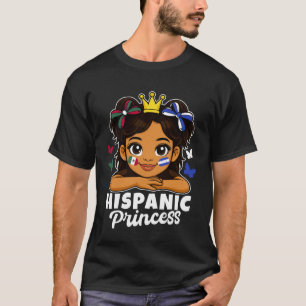 Camiseta Princesa Hispana Garota Bandeira do México e Hondu