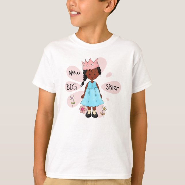 Camiseta Princesa Irmã Africana Americana (Frente)