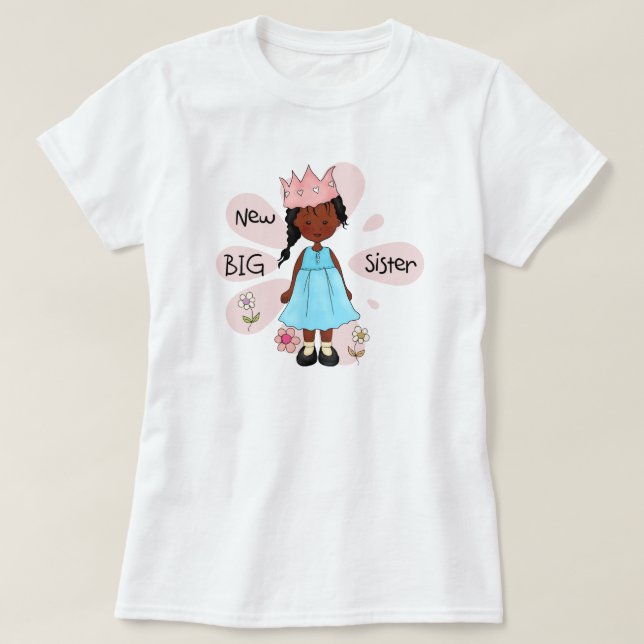 Camiseta Princesa Irmã Africana Americana (Frente do Design)