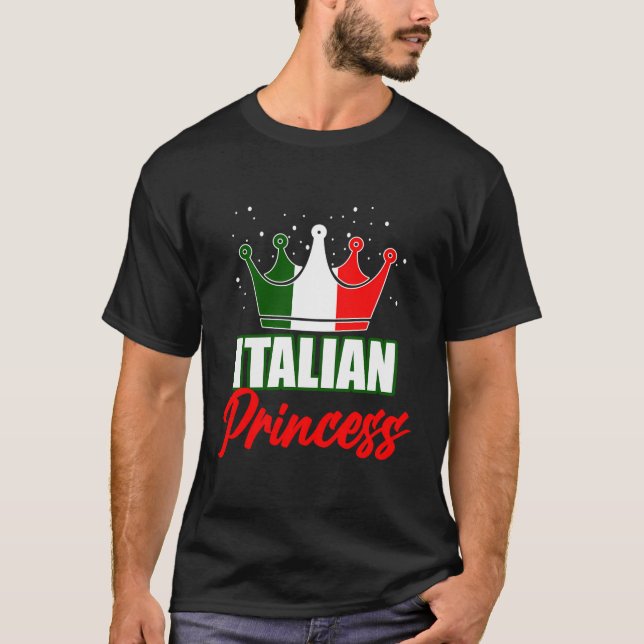 Camiseta Princesa Italiana Bandeira Da Itália Viagem Prid (Frente)