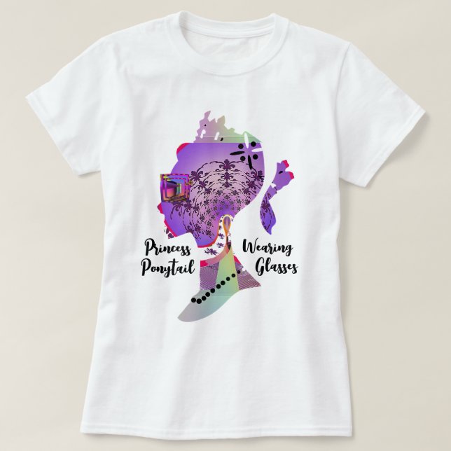 Camiseta Princesa Lápis Vestindo Óculos (Frente do Design)