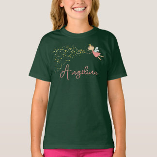 Camiseta Princesa Leiteira Rosa Doce e Estrelas Branca