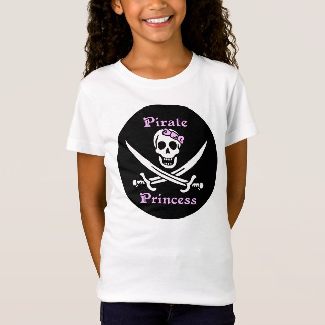 Camiseta Princesa Menina Boneca T-shirt do pirata (Frente)