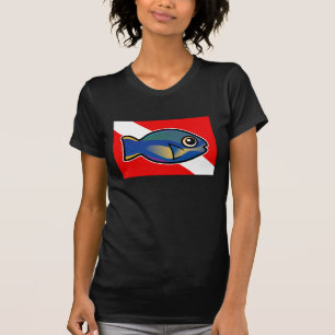 Camiseta Princesa Parrotfish Mergulho Bandeira dos desenhos