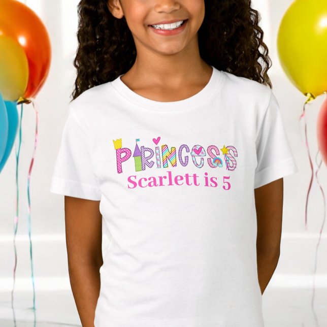 Camiseta Princesa Personalizada Alphabet Birthday (Criador carregado)