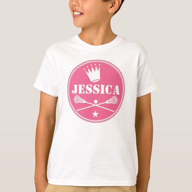 Camiseta Princesa Personalized Menina T-shirt do Lacrosse (Frente)