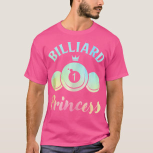 Camiseta Princesa Piscina Billard Snooker Billard Cue 8 Bal