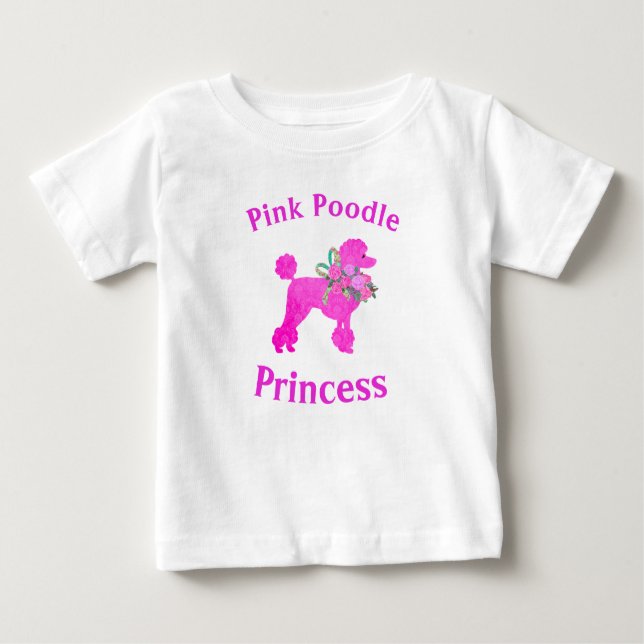 Camiseta Princesa Poodle Rosa Menina Aniversário (Frente)