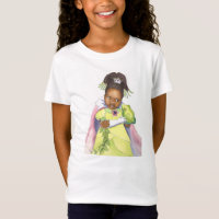 Princesa preta & o tshirt das meninas do sapo