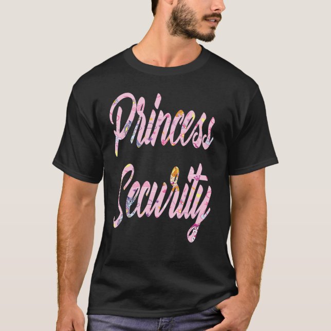 Camiseta Princesa Rosa Segurança Grande Irmão Aniversário d (Frente)