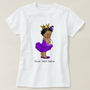 Camiseta Princesa roxa étnica Pérola do bebê da bailarin
