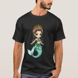Camiseta Princesa Sereia Cambojana Mito Khmer Arte Fofo