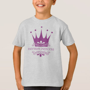 Camiseta Princesa sueco Bonito na menina cor-de-rosa