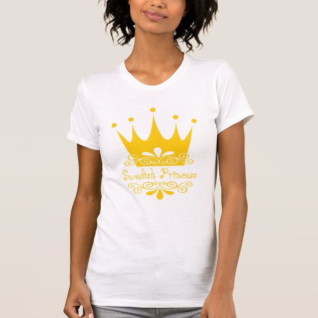 Camiseta Princesa sueco em cores suecos da bandeira (Frente)