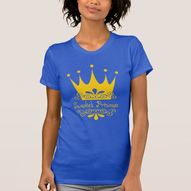 Camiseta Princesa sueco em cores suecos da bandeira (Frente)