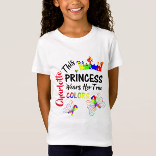 Camiseta Princesa Super Bonita Consciência do Autismo Pers