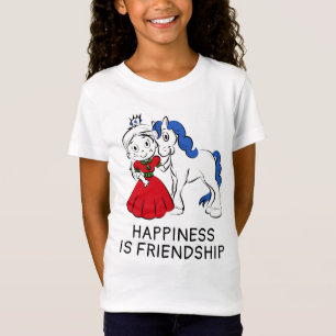 Camiseta Princesa, Unicórnio Felicidade é amizade