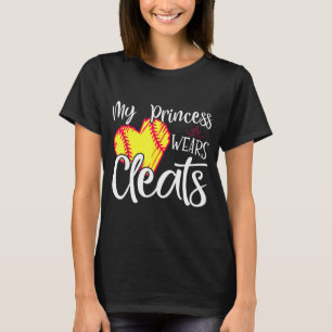 Camiseta Princesa Veste Limpa Softball Mãe Pai Baseball Pl