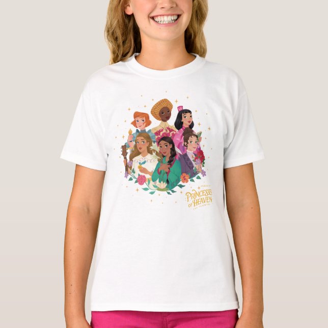 Camiseta Princesas do Céu™ As Flores Girls T-Shirt (Frente)