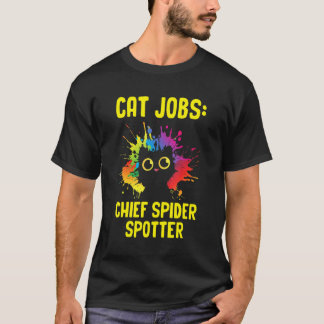 Camiseta Principal Detector de Aranha Gato Humor Gatinho
