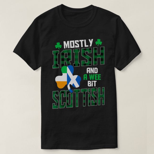 Camiseta Principalmente Irlandês E Um Pouco Escocês São Pat (Frente do Design)