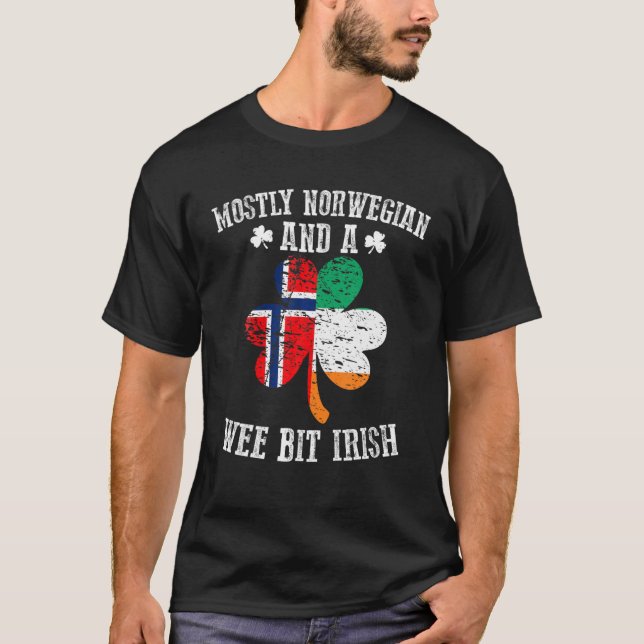 Camiseta Principalmente Norueguês Wee Bit Irlandês Noruega  (Frente)