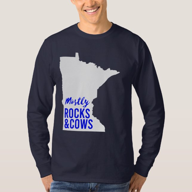 Camiseta Principalmente Rochas e Vacas Engraçadas Minnesota (Frente)