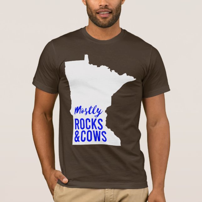 Camiseta Principalmente Rochas e Vacas Engraçadas Minnesota (Frente)