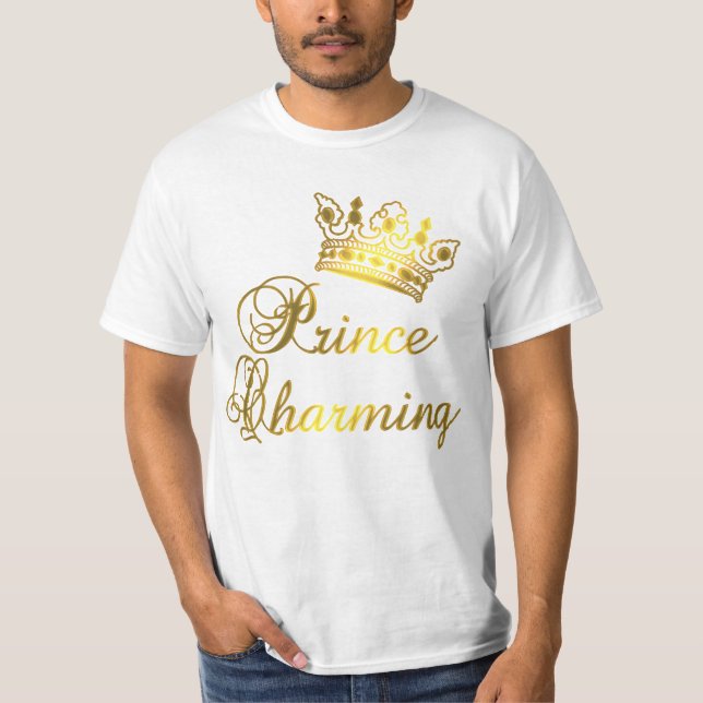Camiseta Príncipe encantamento no t-shirt Dourado para o (Frente)