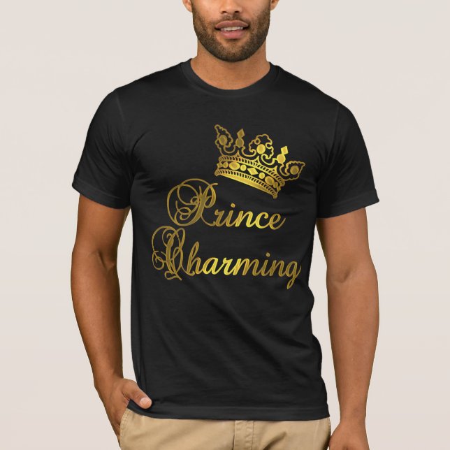 Camiseta Príncipe encantamento no t-shirt Dourado para o (Frente)