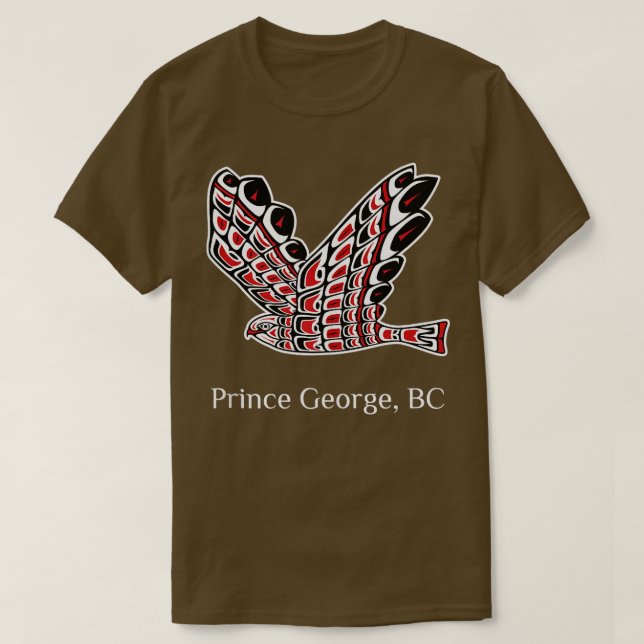 Camiseta Príncipe George Redail Hawk Nativo Pássaro de Prey (Frente do Design)