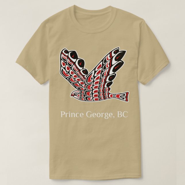 Camiseta Príncipe George Redail Hawk Nativo Pássaro de Prey (Frente do Design)