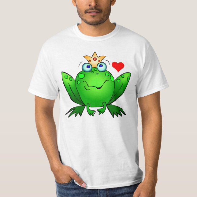 Camiseta Príncipe herdeiro com o sapo bonito dos desenhos (Frente)