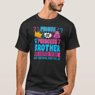 Camiseta Príncipe ou Princesa Irmão Bebê Sexo Revelação Par