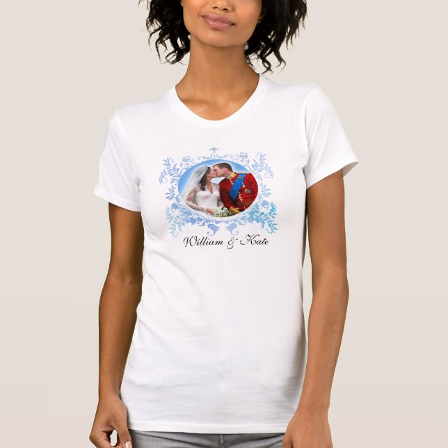 Camiseta Príncipe William & Kate Real Casamento Beijo Camis (Frente)