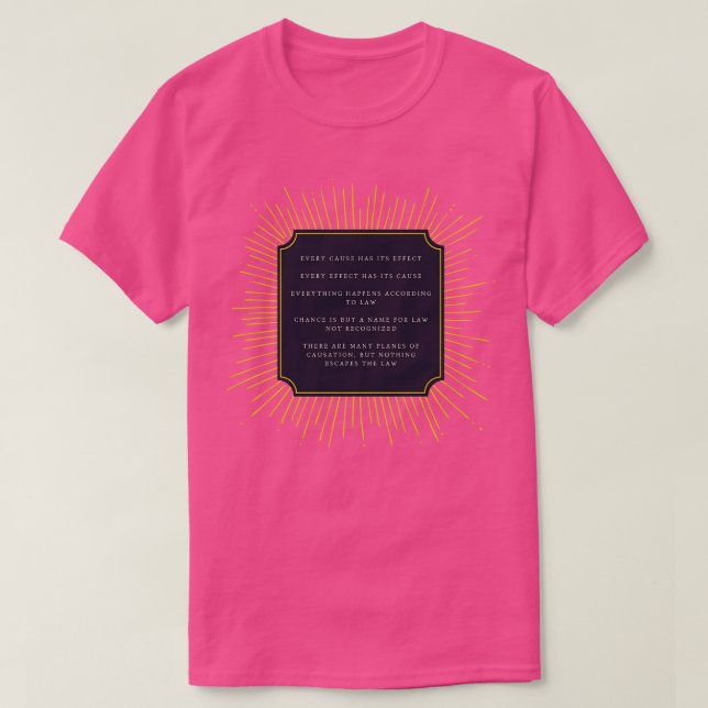 Camiseta Princípio da causa e do efeito (Frente do Design)